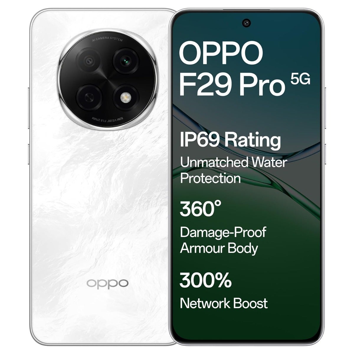 Oppo F29 Pro 5G (8GB RAM, 256GB Storage) Marble White