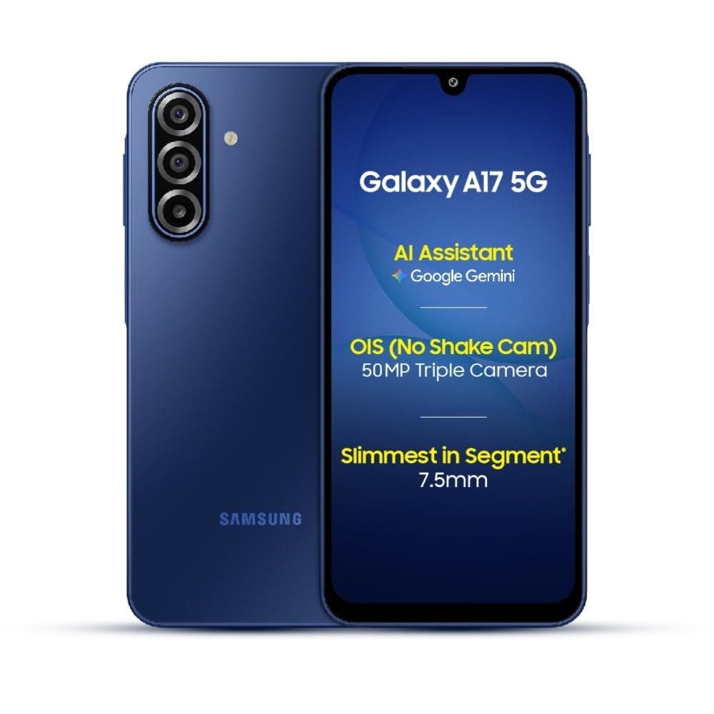 Samsung Galaxy A17 5G (Blue, 6GB RAM, 128GB Storage) 6x OS upgrades, Triple cameras, Gemini with HW Key