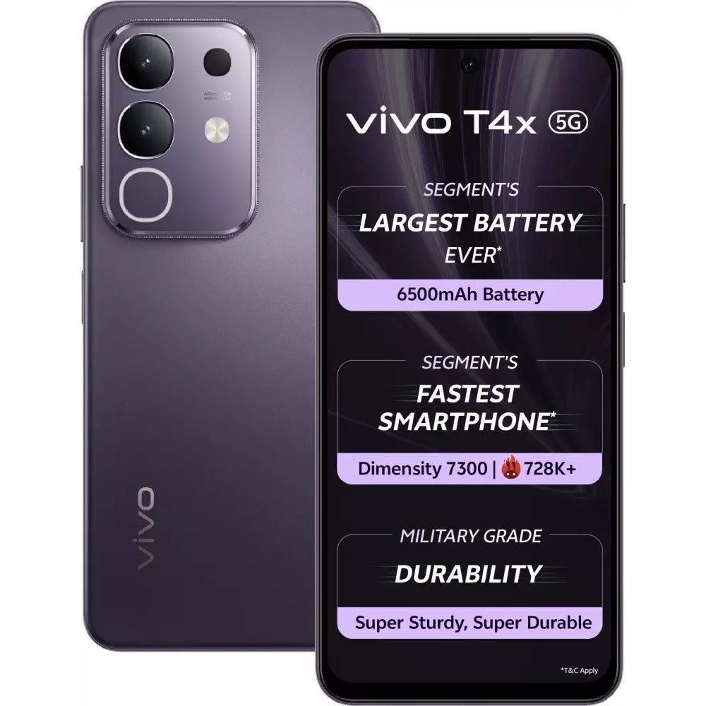 Vivo T4X 5G (8GB RAM, 128GB Storage) Pronto Purple