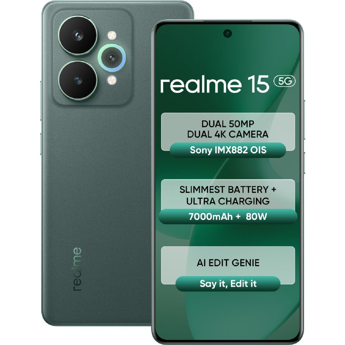 realme 15 5G (12GB RAM, 256GB Storage) Velvet Green